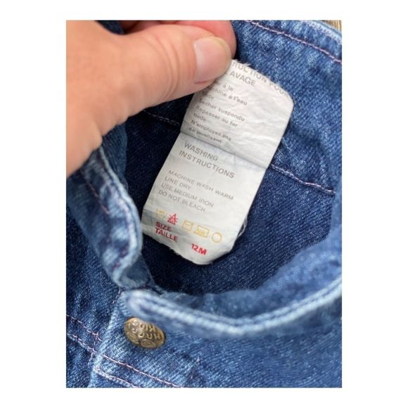 Vintage Denim Vest Sleeveless Embroidery Sz 12M Moto Floral - Picture 3 of 4